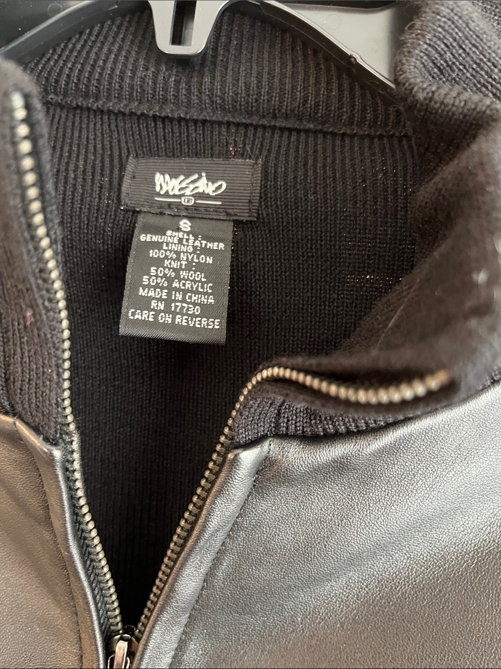 Mossimo Supply Co. Black Genuine Leather Bomber Jacket